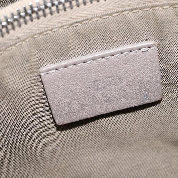 FENDI By The Way Hand Bag Leather 2way Beige Silver Auth hk2988 - Picture 12 of 16